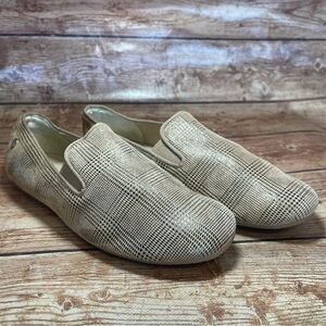 Manuela De Juan Honey Scottish Houndstooth Print Smoking Shoe size 34 usa 1.5